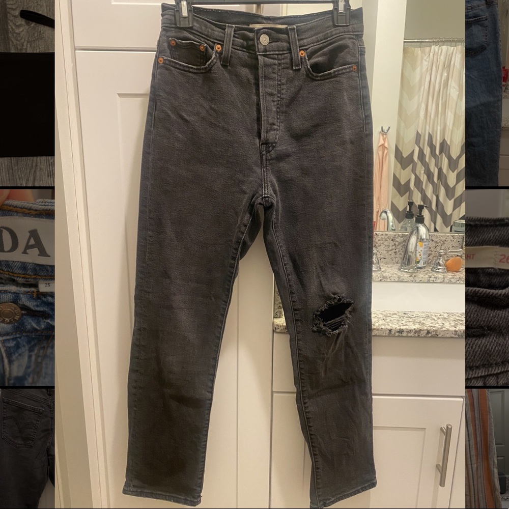 Levi black wedgie straight jeans size 26